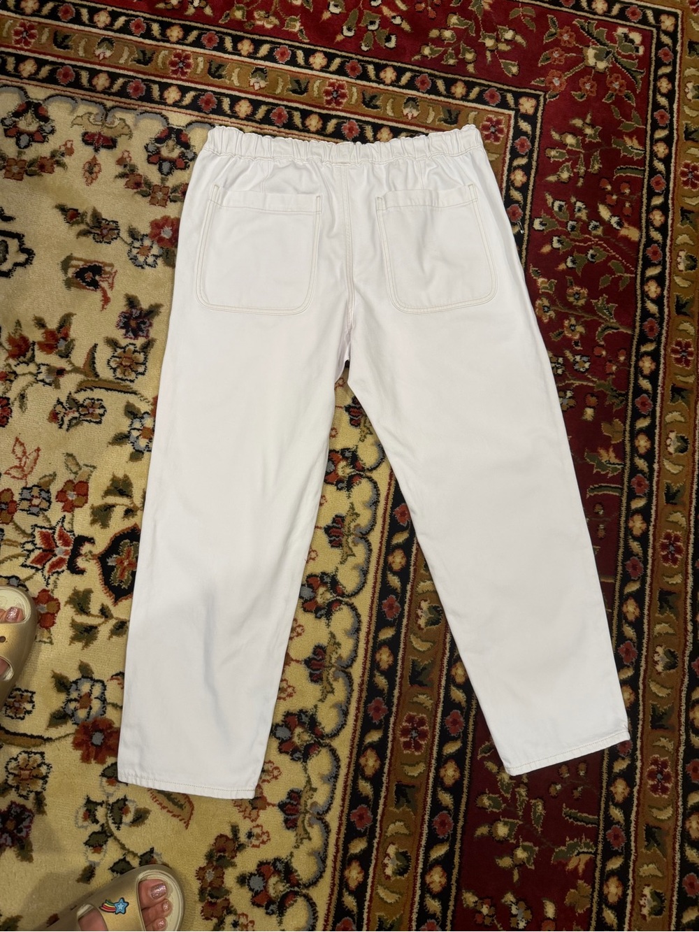 J.Crew White Drawstring Jeans Straight Leg - Picture 4 of 7